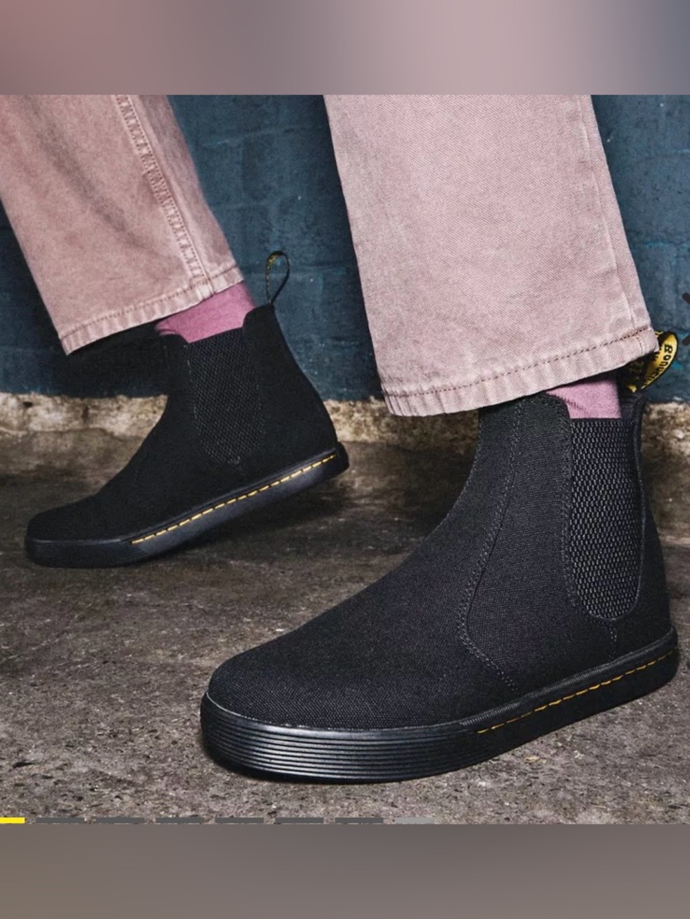 Dr. Martens - Doc Marten Black Canvas Makela Chelsea Boots Women’s Size 11